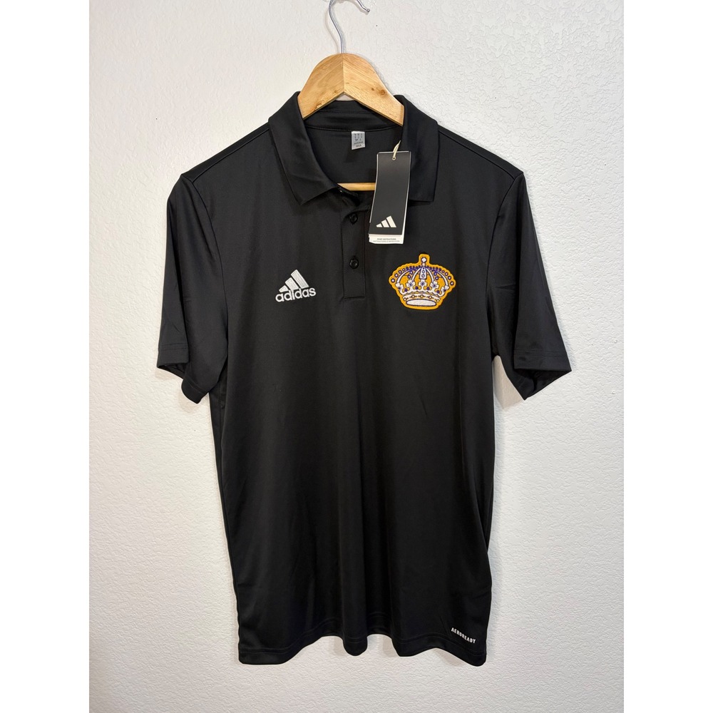 Adidas Mens Entrada 22 Soccer Polo Shirt Black Aeroready HB5328 Crown Crest S